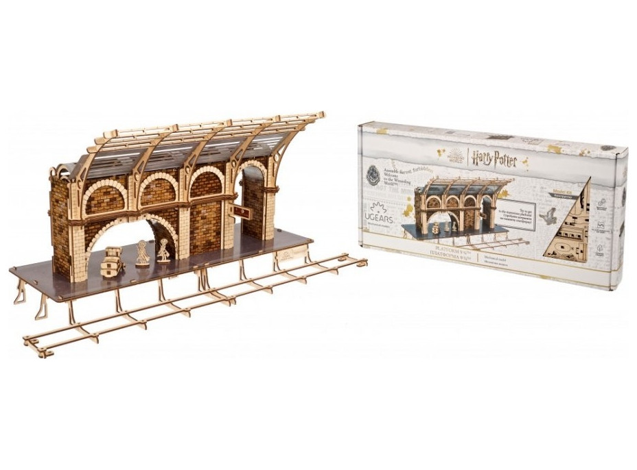 Ugears 3D drevené mechanické puzzle Harry Potter - vlakové nástupište