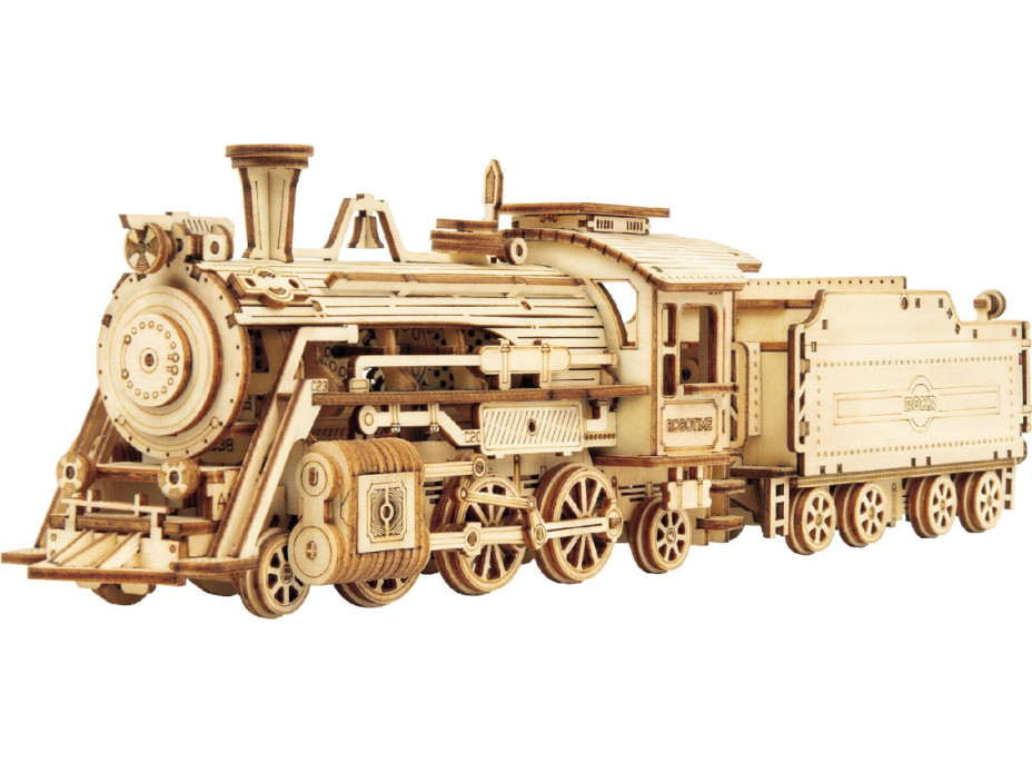 RoboTime drevené 3D puzzle Parná lokomotíva