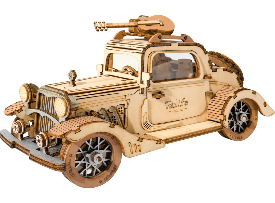 RoboTime drevené 3D puzzle Veterán kupé