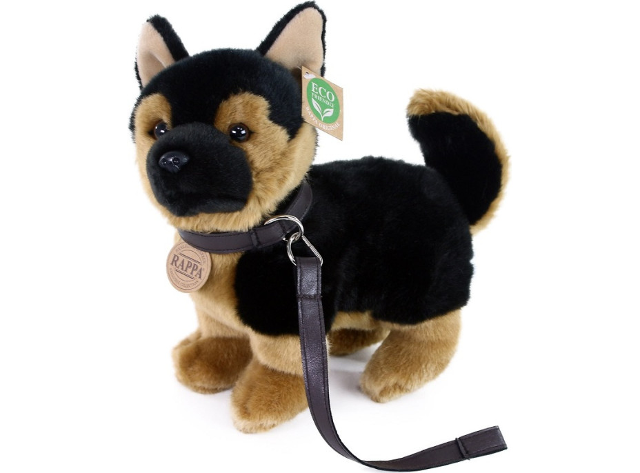 Plyšový pes nemecký ovčiak s vodítkom stojaci 23 cm ECO-FRIENDLY