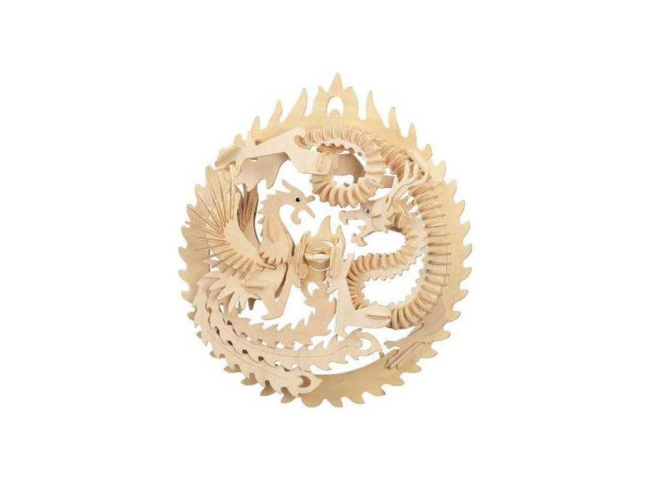 Woodcraft Drevené 3D puzzle Fénix a drak