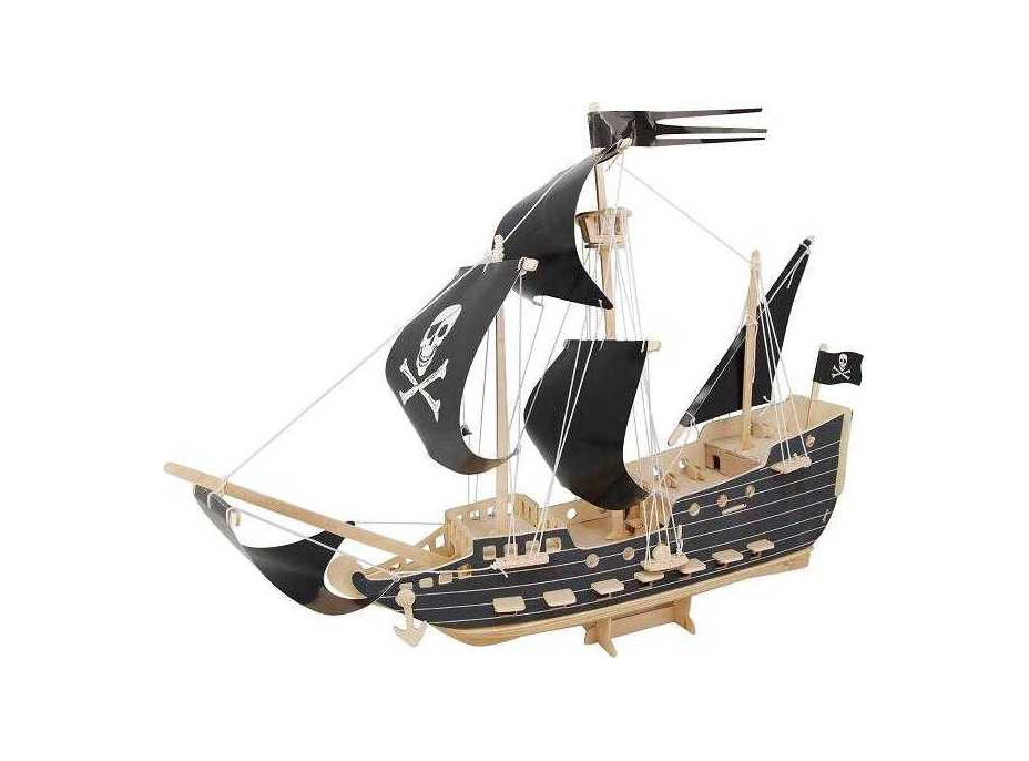 Woodcraft Drevené 3D puzzle pirátska loď