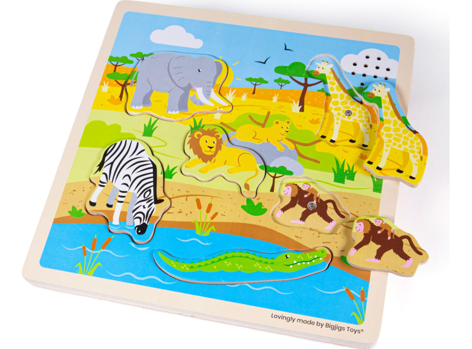 Bigjigs Toys Vkladačka so zvukom Safari