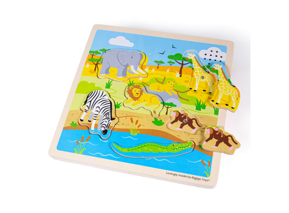 Bigjigs Toys Vkladačka so zvukom Safari