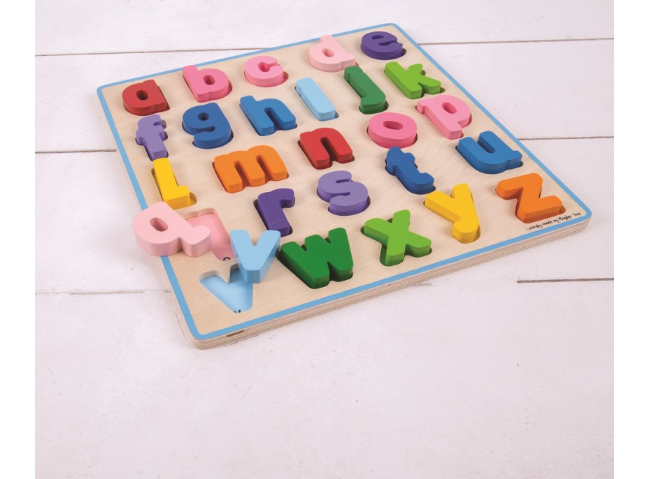 Bigjigs Baby Drevené puzzle Abeceda malé písmená
