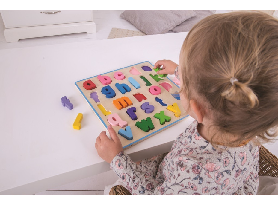 Bigjigs Baby Drevené puzzle Abeceda malé písmená