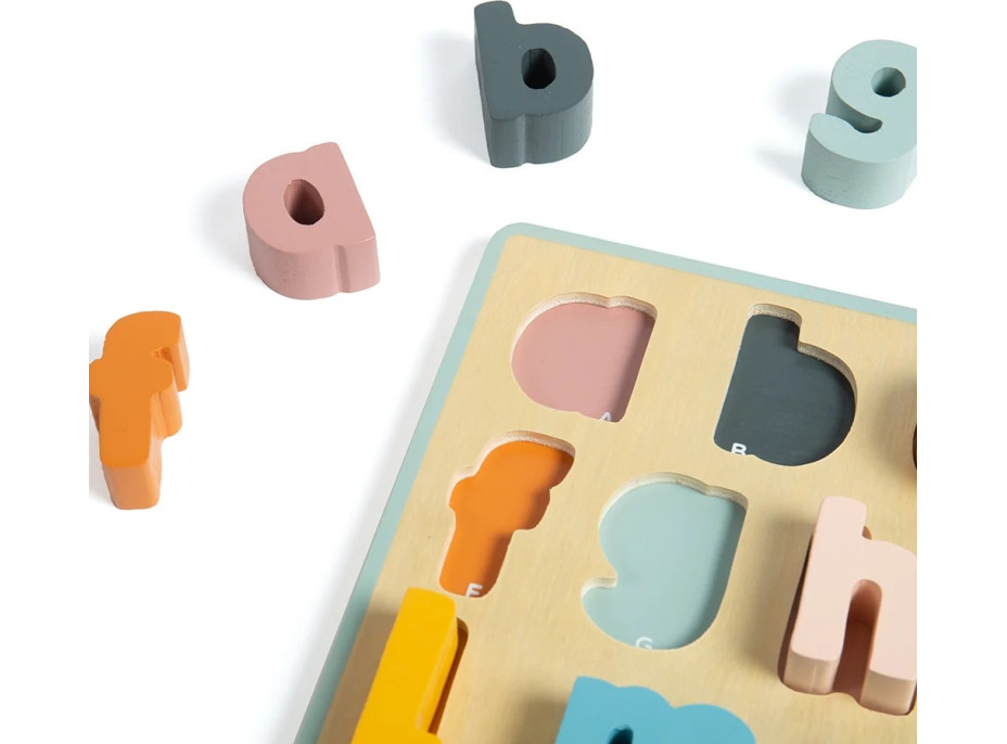 Bigjigs Toys Drevené puzzle malé písmená - abc