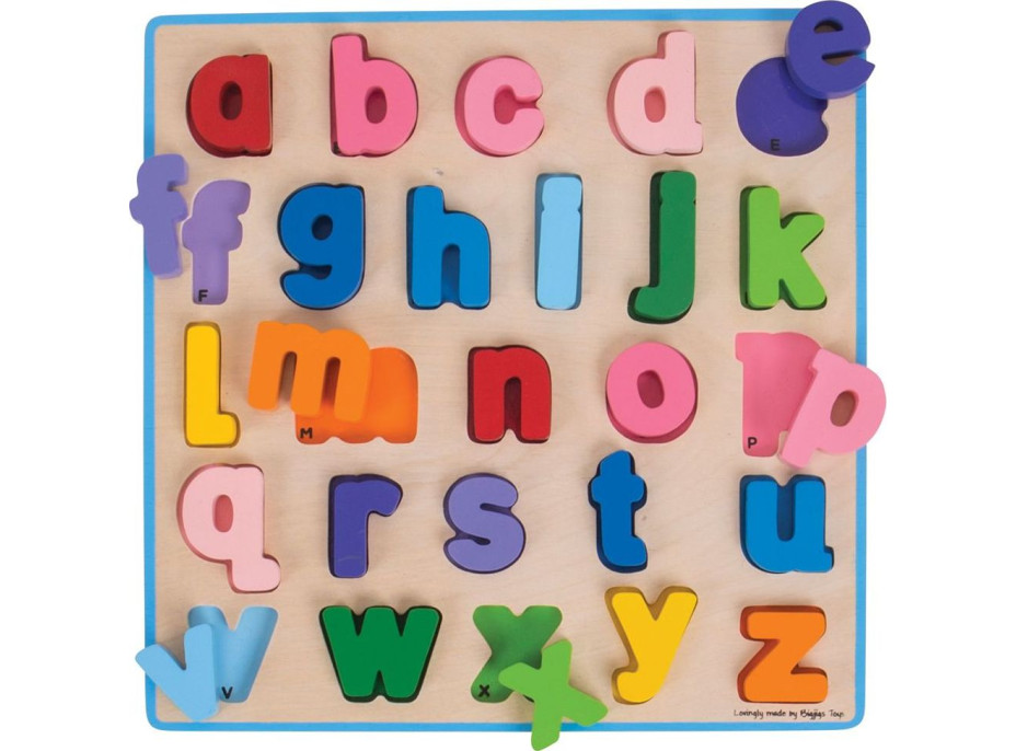 Bigjigs Baby Drevené puzzle Abeceda malé písmená