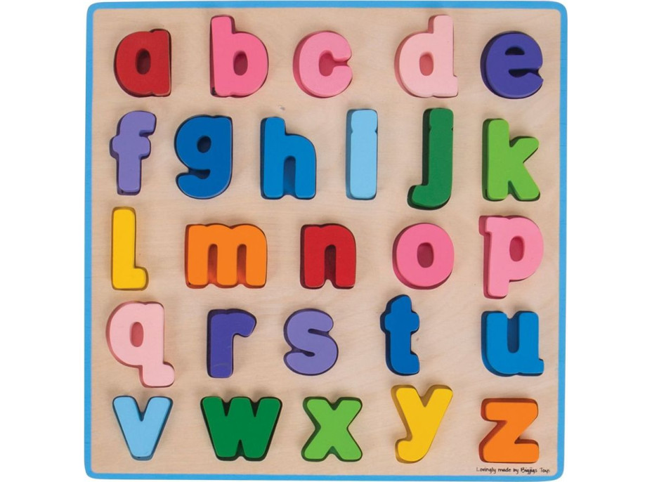 Bigjigs Baby Drevené puzzle Abeceda malé písmená