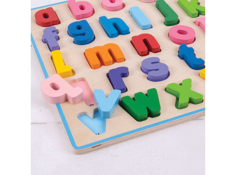 Bigjigs Baby Drevené puzzle Abeceda malé písmená