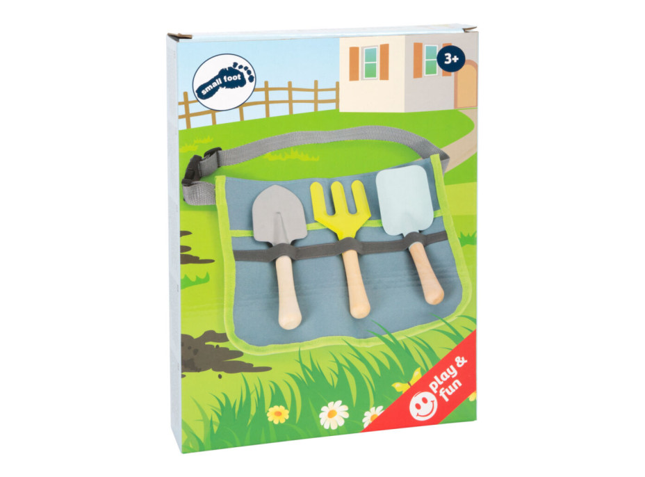 small foot Ľadvinka so záhradníckym náradím poškodený obal