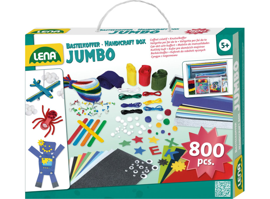 Lena Kreatívny kufrík Jumbo modrý 800 ks