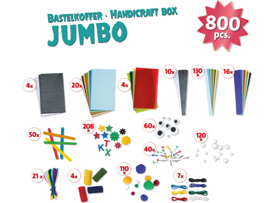 Lena Kreatívny kufrík Jumbo modrý 800 ks
