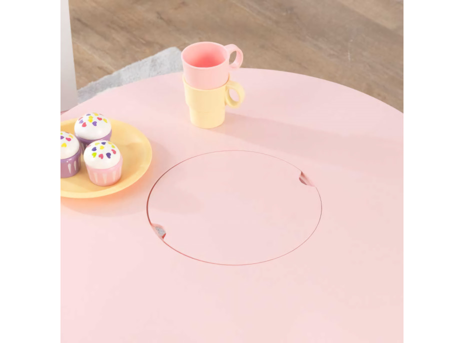 Kidkraft Set stôl a 2 stoličky ružovobiely