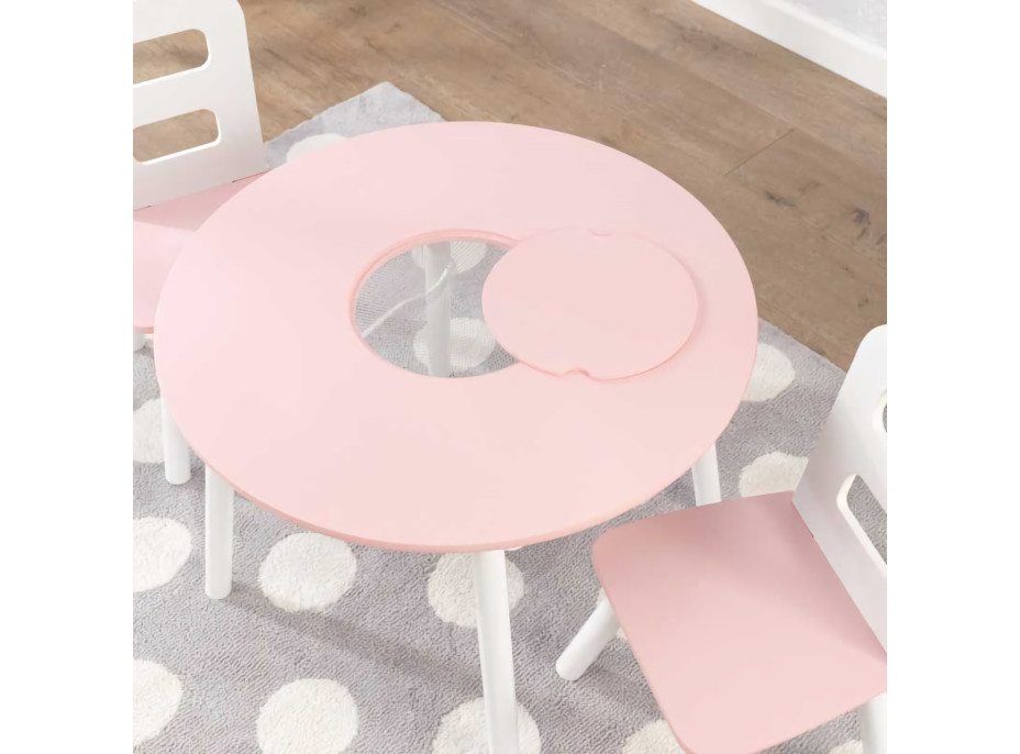Kidkraft Set stôl a 2 stoličky ružovobiely