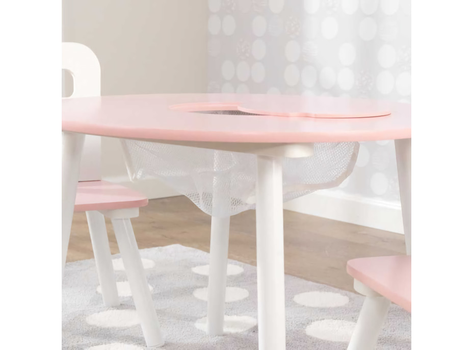 Kidkraft Set stôl a 2 stoličky ružovobiely