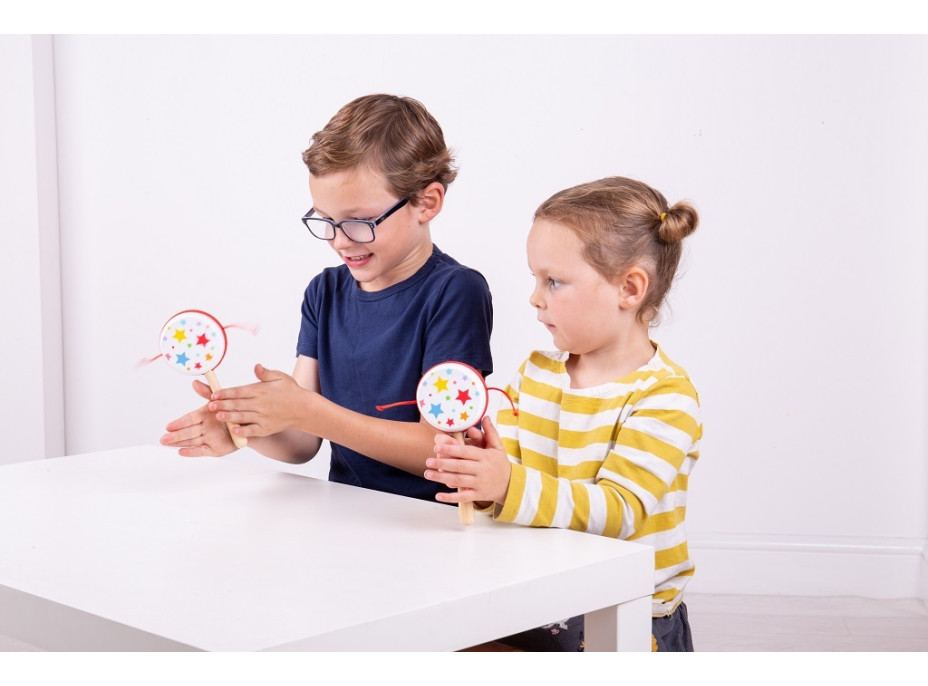 Bigjigs Toys Drevený rotačný bubienok hviezdičky 1 ks