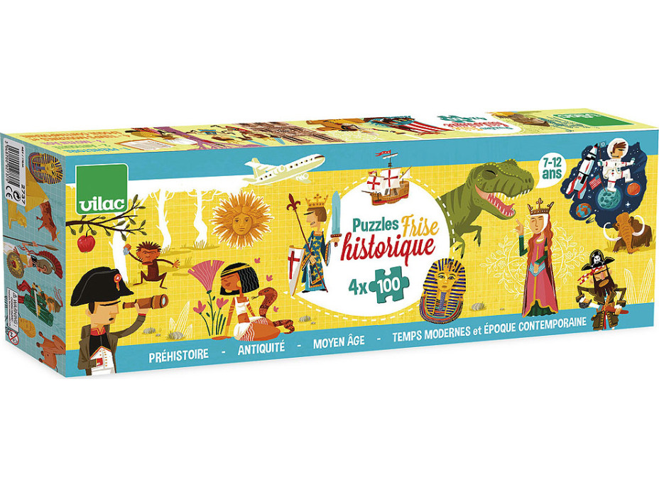 Vilac Veľké drevené puzzle histórie