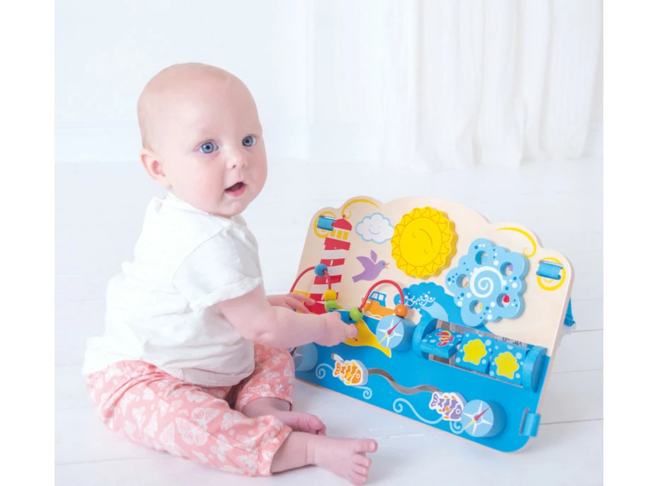 Bigjigs Baby Drevená motorická doska mora