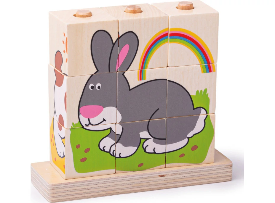 Bigjigs Baby Nasadzovacie kocky zvieratká