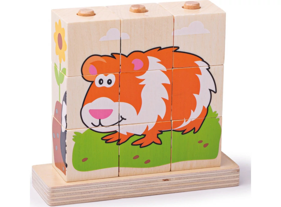 Bigjigs Baby Nasadzovacie kocky zvieratká