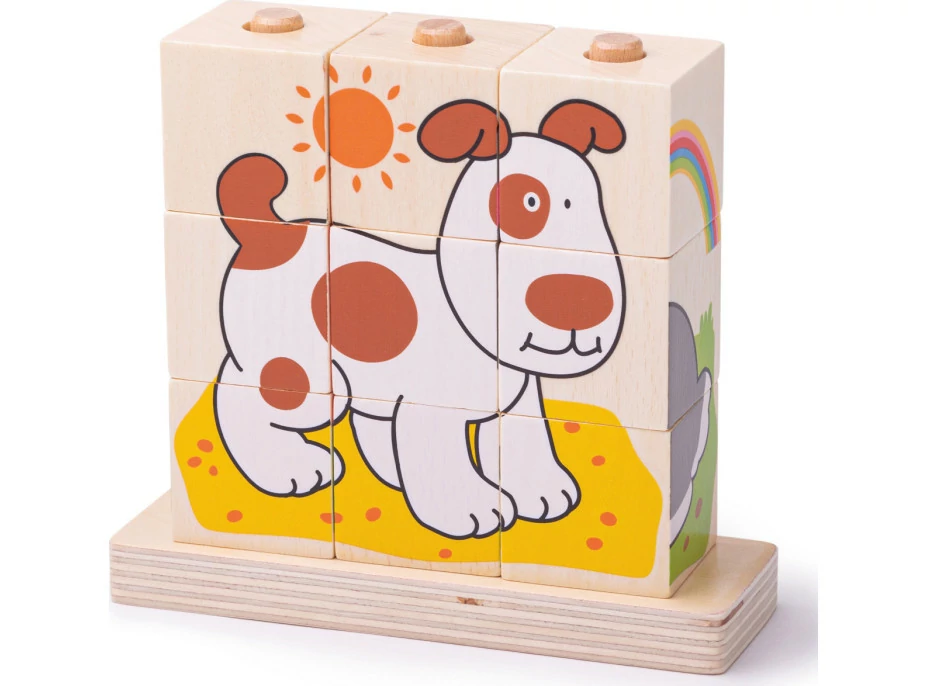 Bigjigs Baby Nasadzovacie kocky zvieratká