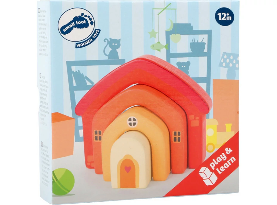 small foot Motorická hračka drevený skladací domček