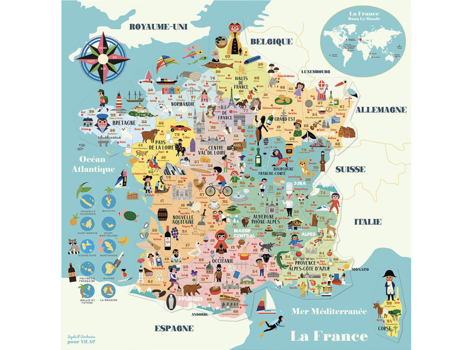 Vilac Magnetická mapa Francúzsko