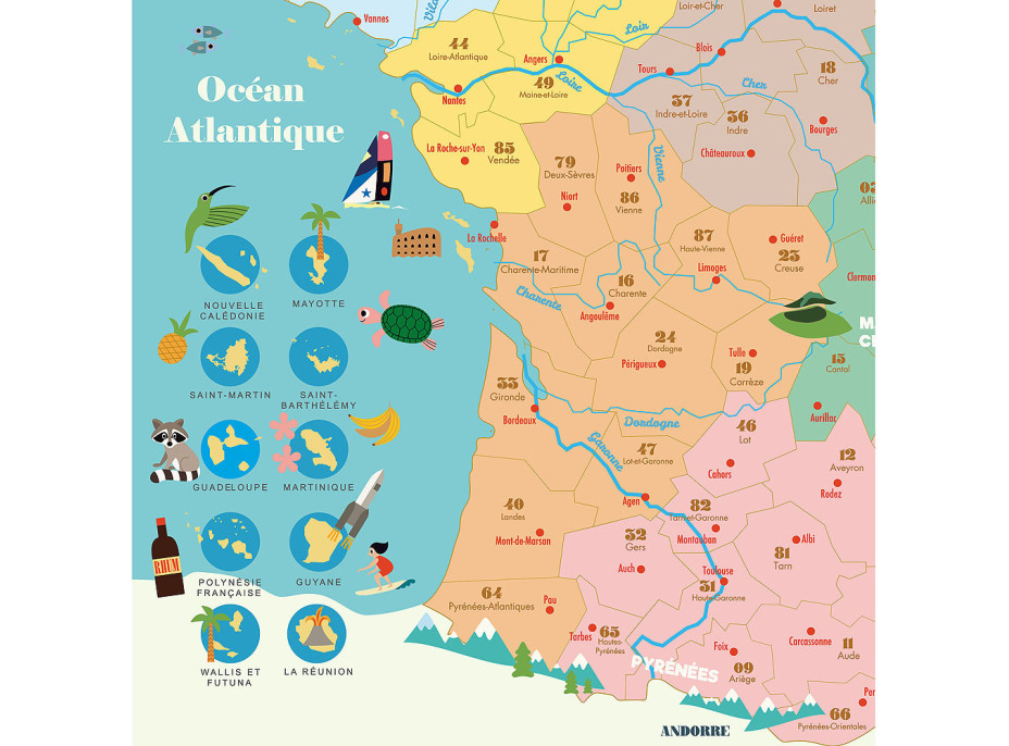 Vilac Magnetická mapa Francúzsko