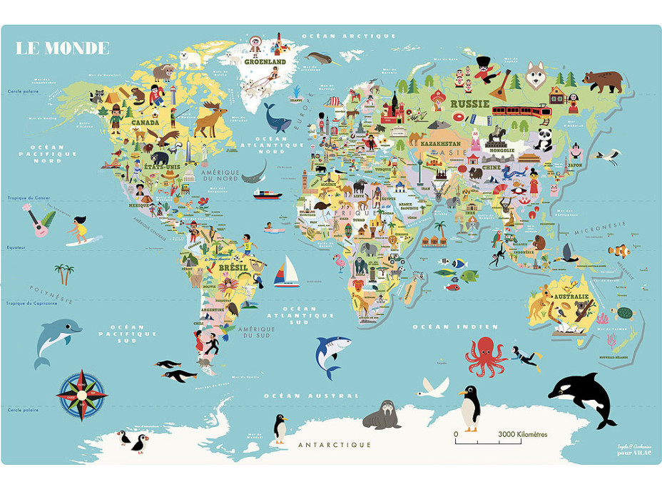 Vilac Magnetická mapa sveta Ingela