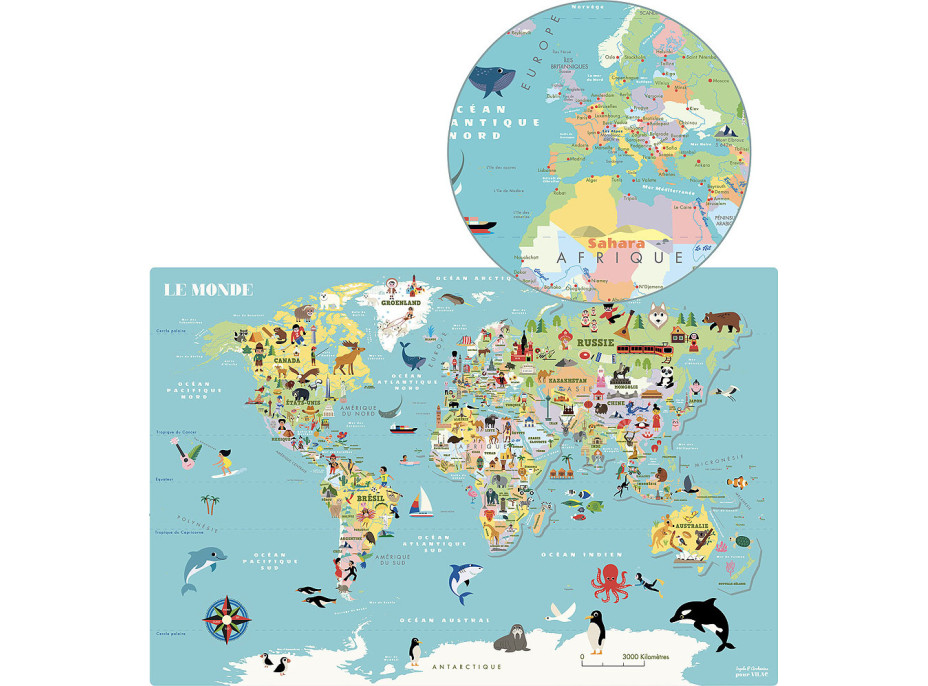 Vilac Magnetická mapa sveta Ingela