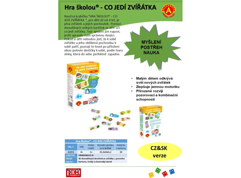 Alexander Hra školou - čo jedia zvieratká