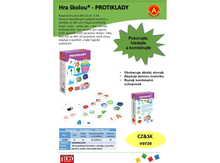 Alexander Hra školou - protiklady