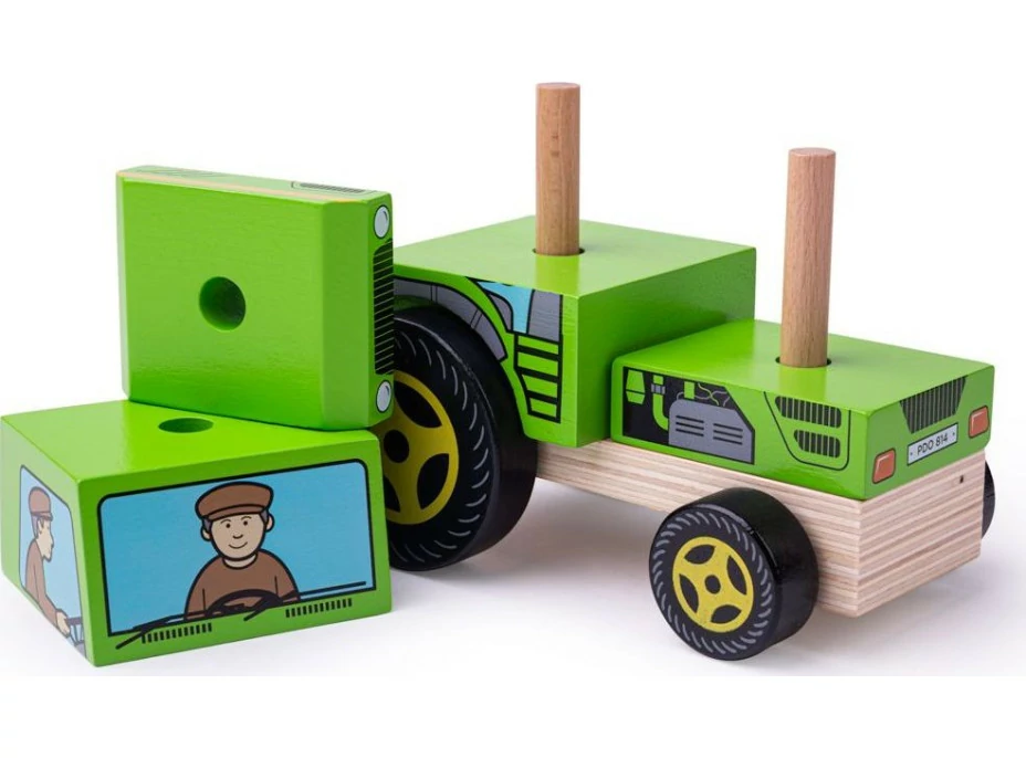 Bigjigs Baby Nasadzovanie traktor