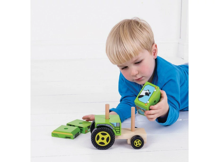 Bigjigs Baby Nasadzovanie traktor