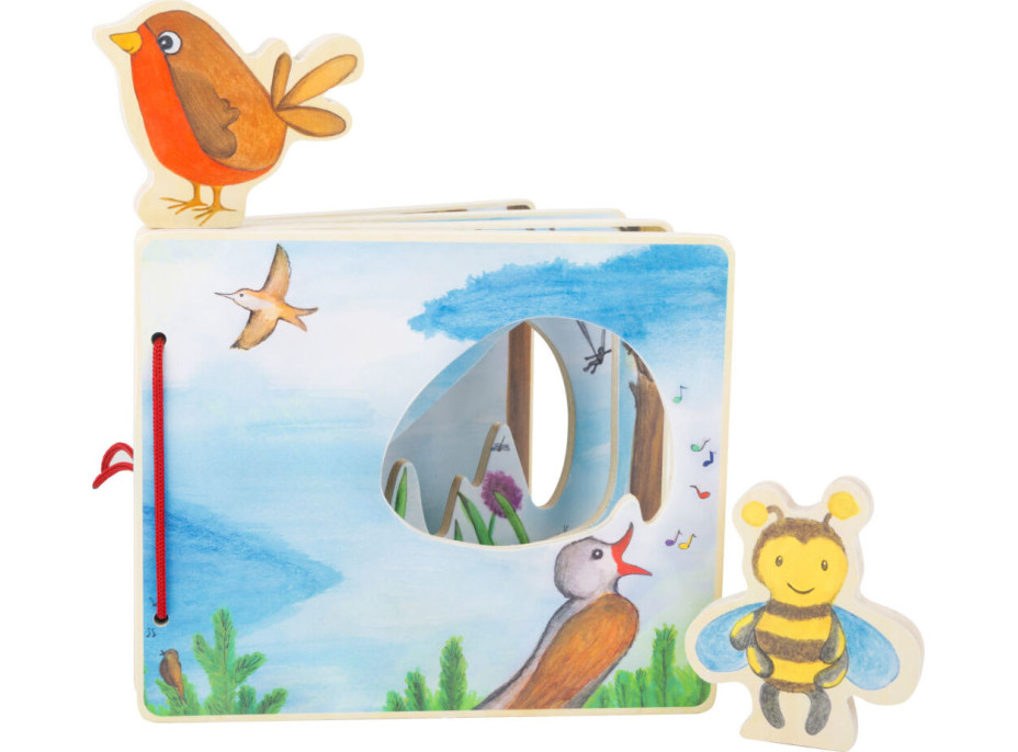 small foot Drevená obrázková knižka so včielkou