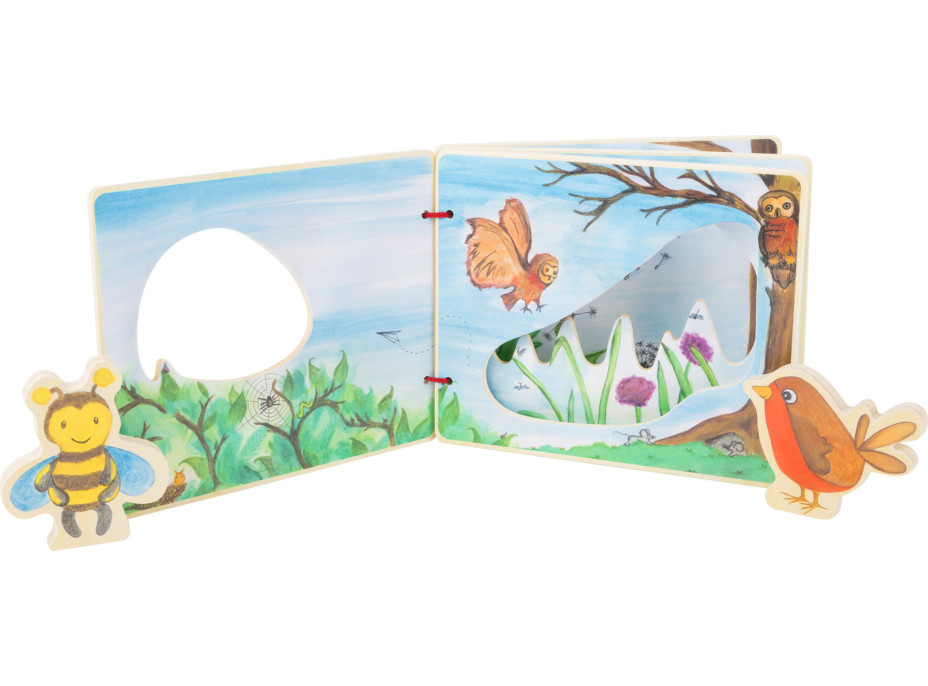 small foot Drevená obrázková knižka so včielkou