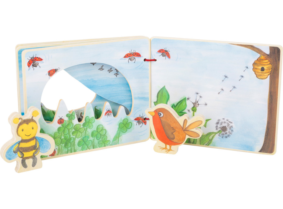 small foot Drevená obrázková knižka so včielkou