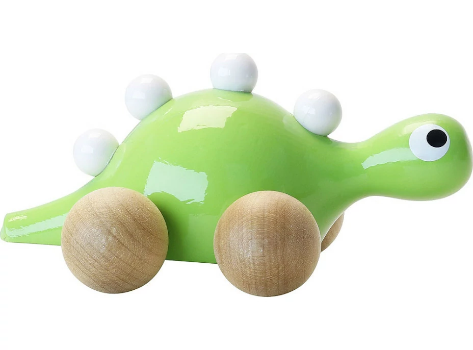 Vilac Drevený dinosaurus na kolieskach zelený