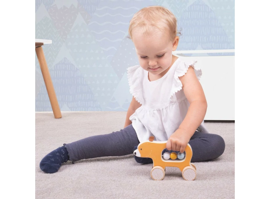 Bigjigs Toys Medvedík na kolieskach