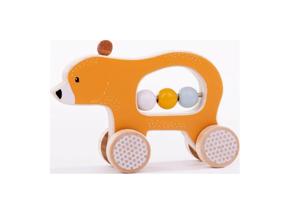 Bigjigs Toys Medvedík na kolieskach