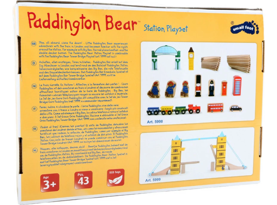 small foot Drevená vláčikodráha Paddington 43 dielov
