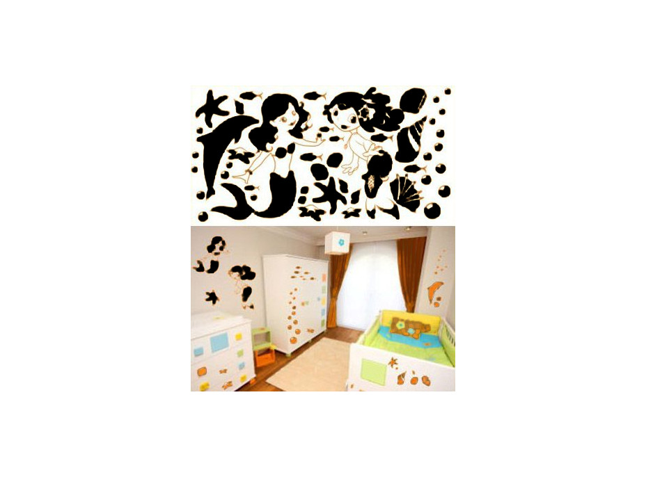 Detské samolepky KIDS color - vzor 3 - 070 čierna