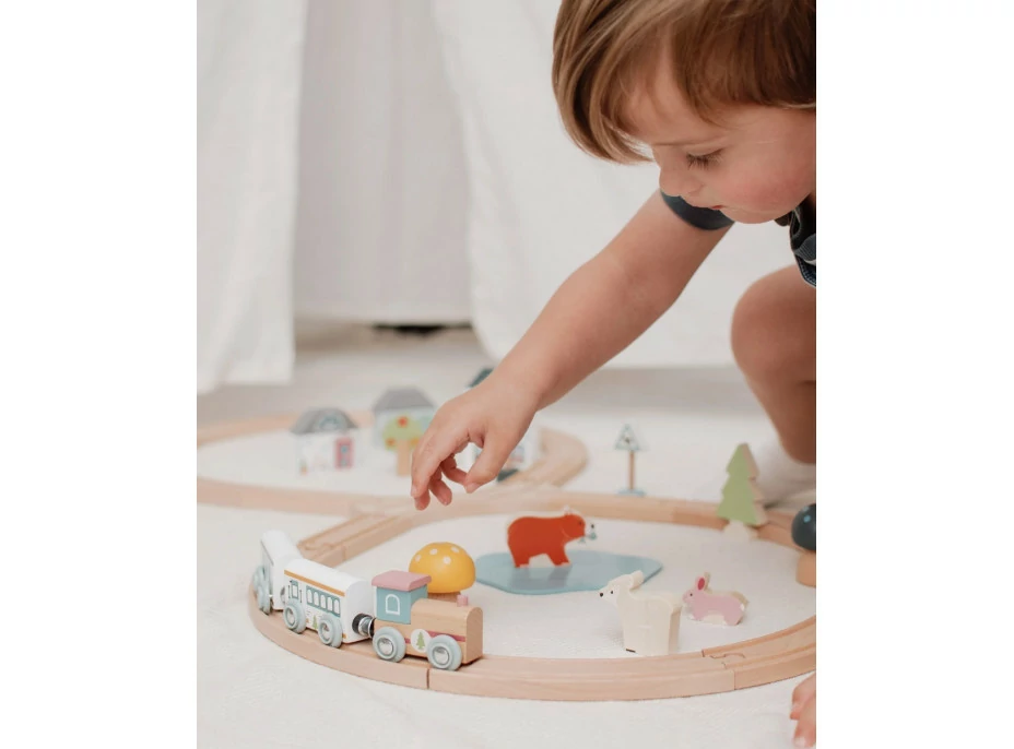 Bigjigs Toys Drevená vláčikodráha pri lese