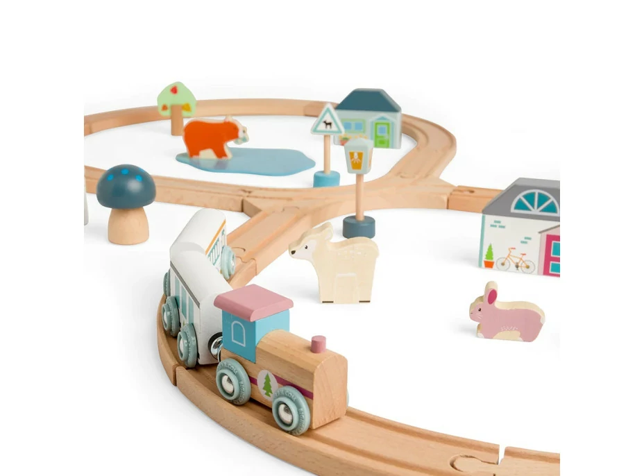 Bigjigs Toys Drevená vláčikodráha pri lese