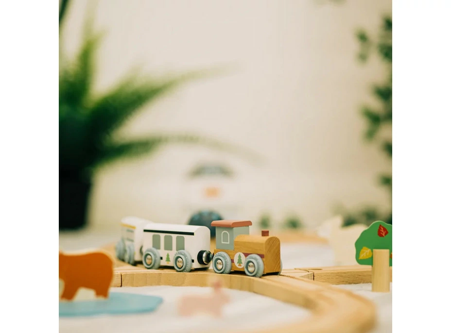 Bigjigs Toys Drevená vláčikodráha pri lese