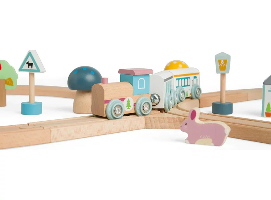 Bigjigs Toys Drevená vláčikodráha pri lese