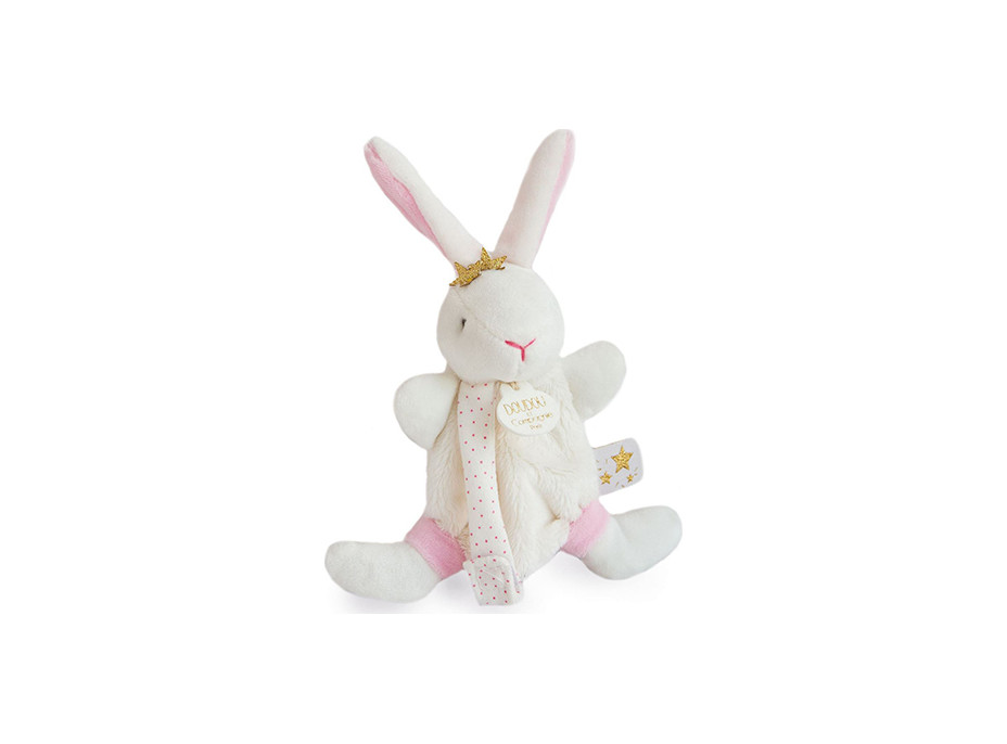 Doudou Darčeková sada - Hračka s úchytom na cumlík králiček 15 cm