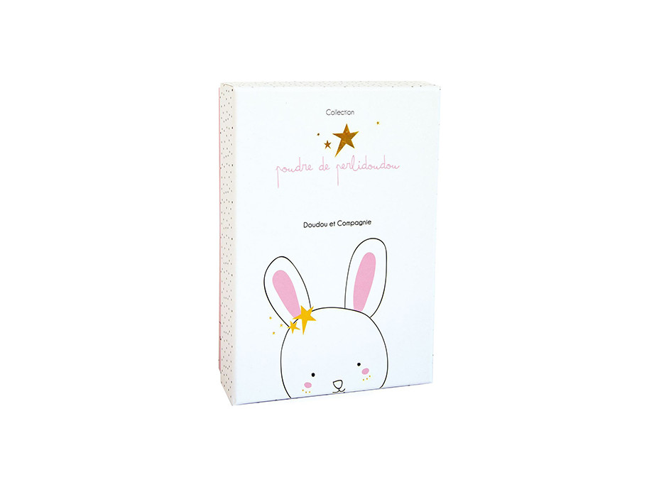Doudou Darčeková sada - Hračka s úchytom na cumlík králiček 15 cm