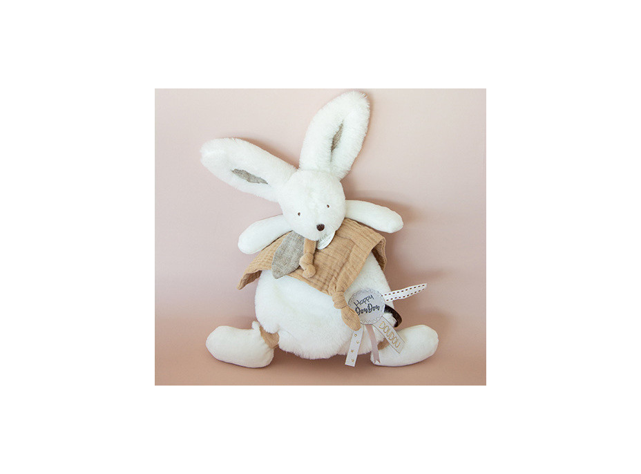 Doudou Darčeková sada - Plyšový zajačik s muchláčikom 25 cm béžová